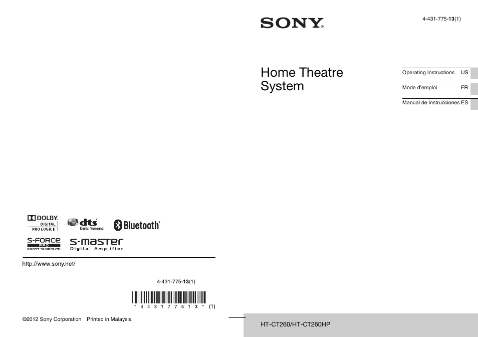 Sony HT-CT260 User Manual | 130 pages