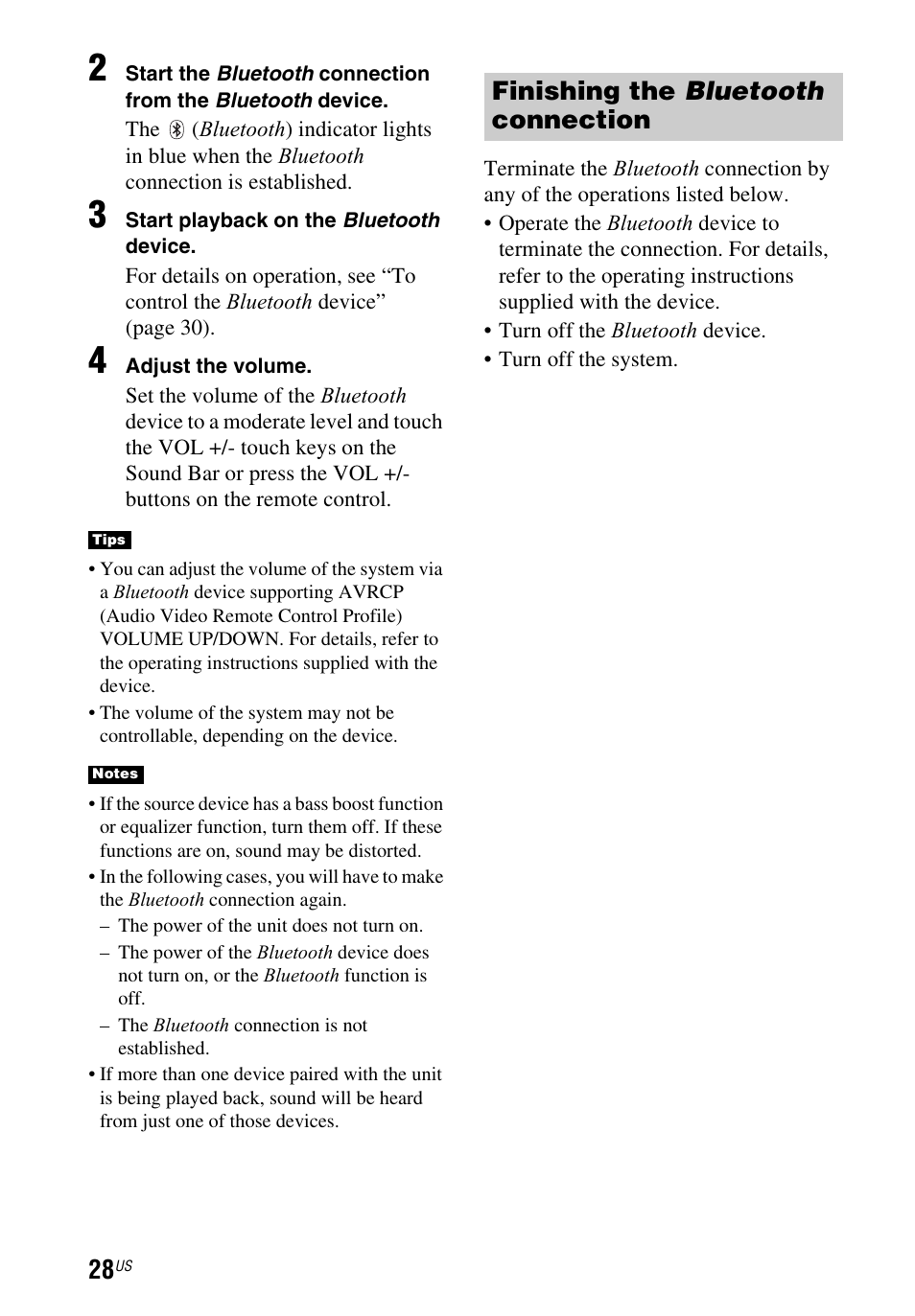 Finishing the bluetooth connection | Sony HT-CT260 User Manual | Page 28 / 130