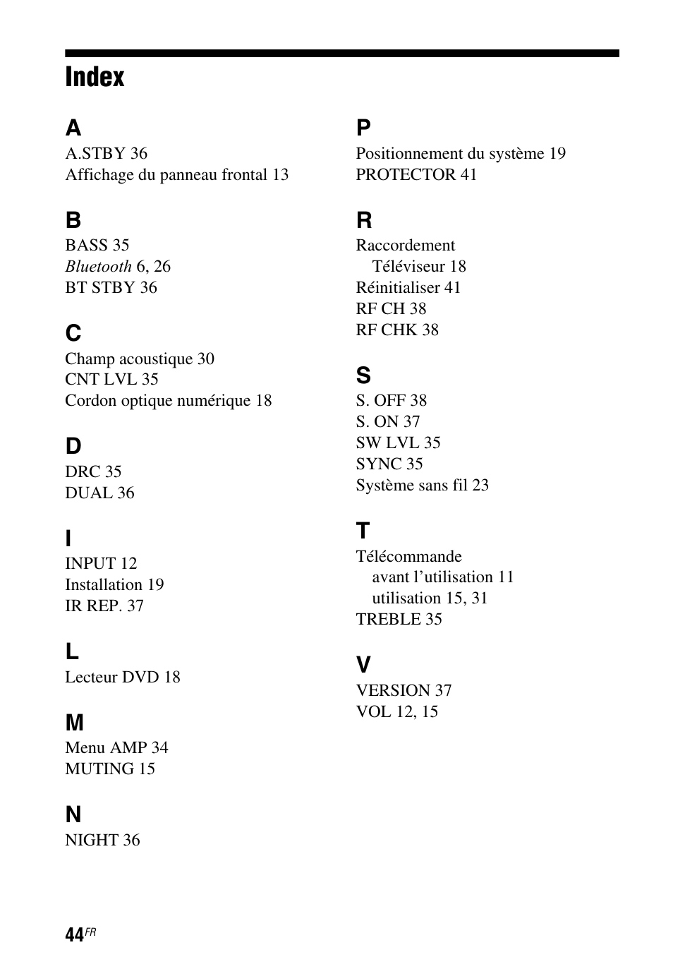 Index | Sony HT-CT260 User Manual | Page 86 / 130