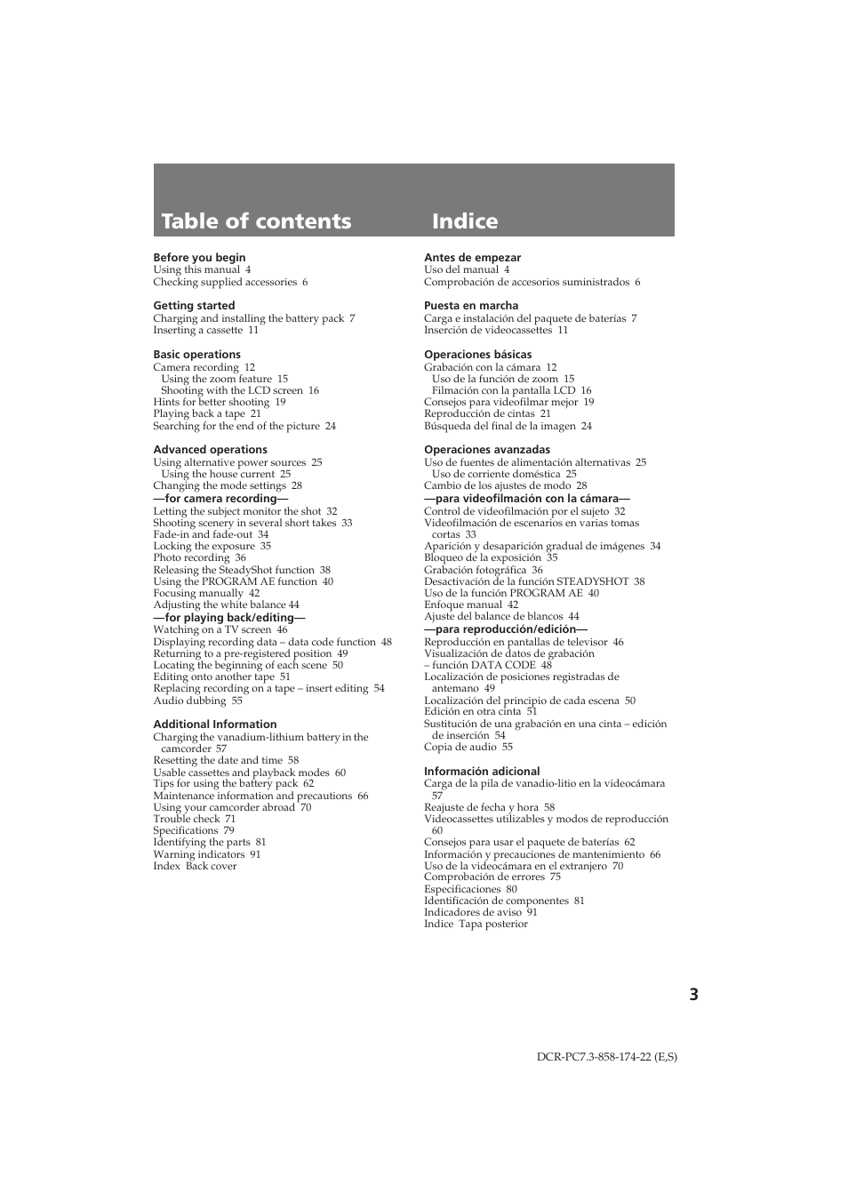 Sony DCR-PC7 User Manual | Page 3 / 92