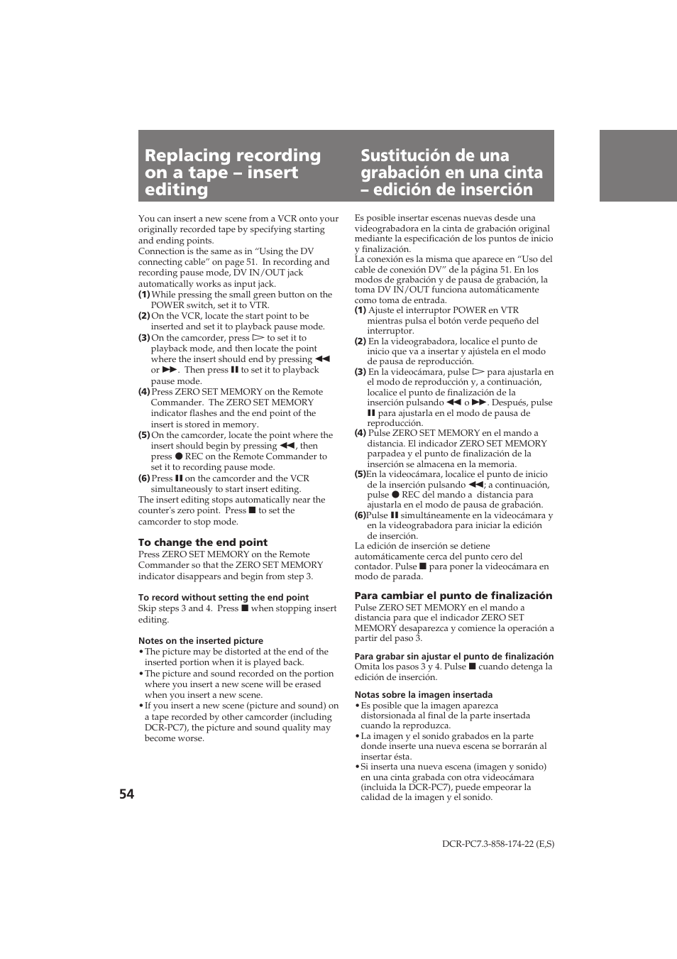 Sony DCR-PC7 User Manual | Page 54 / 92