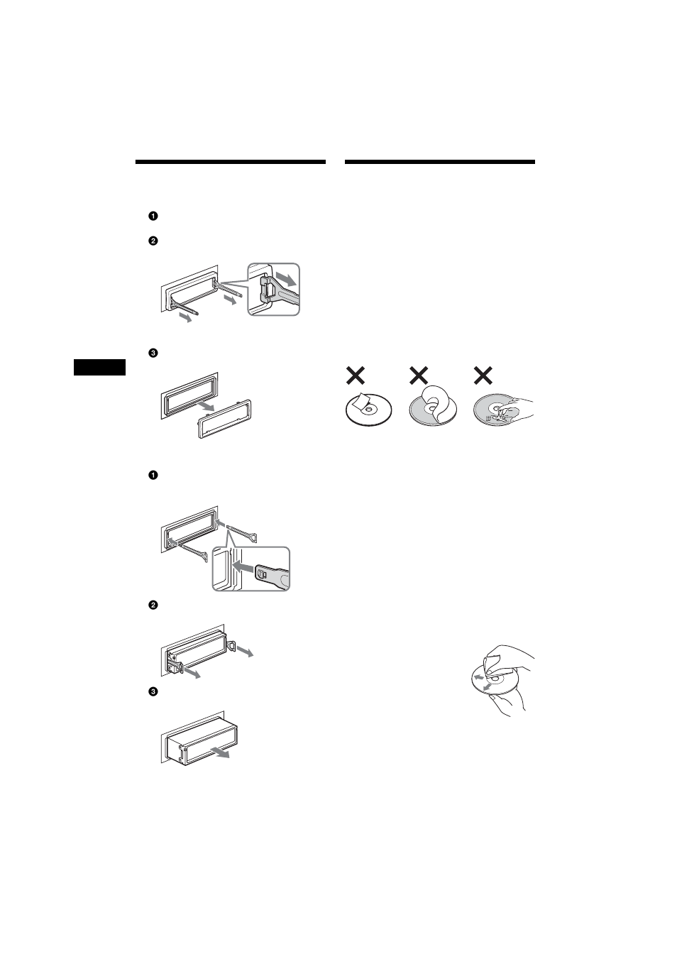 Ausbauen des geräts, Hinweise zu discs, Ausbauen des geräts hinweise zu discs | Sony MEX-R5 User Manual | Page 100 / 288