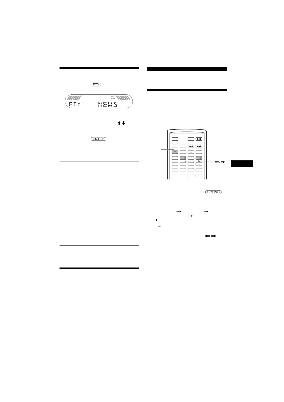 Sélection pty, Réglage de ct, Autres fonctions | Réglage des caractéristiques du son, Sélection pty réglage de ct, Nd 39 | Sony MEX-R5 User Manual | Page 151 / 288