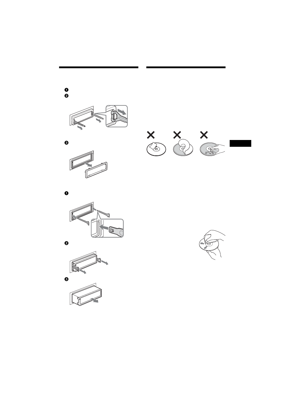 Removing the unit, Notes on discs, Removing the unit notes on discs | Sony MEX-R5 User Manual | Page 43 / 288