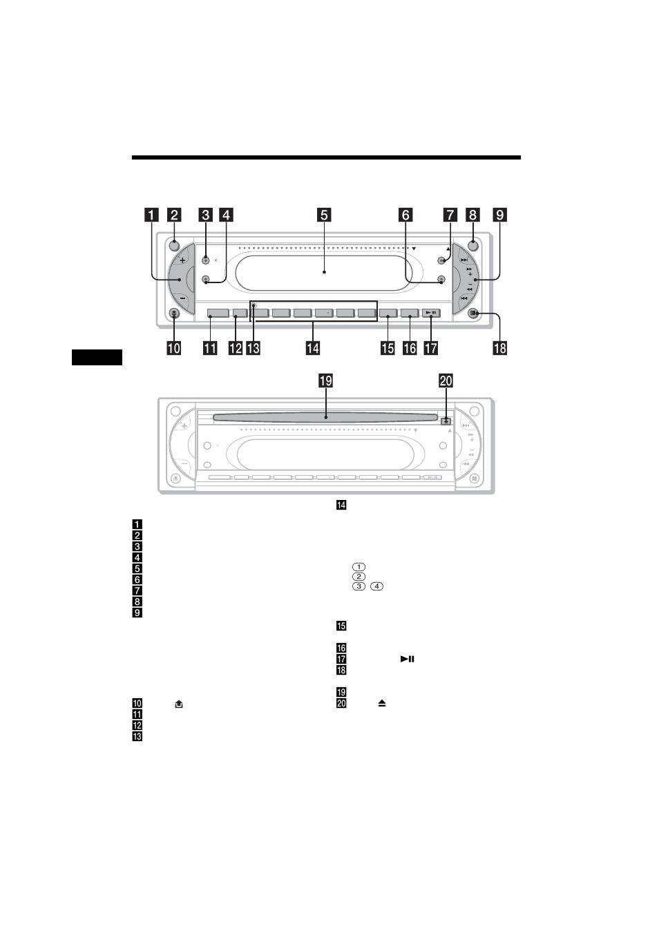 Lage und grundfunktionen der teile und, Bedienelemente, Ql w | Hauptgerät | Sony MEX-R5 User Manual | Page 64 / 288