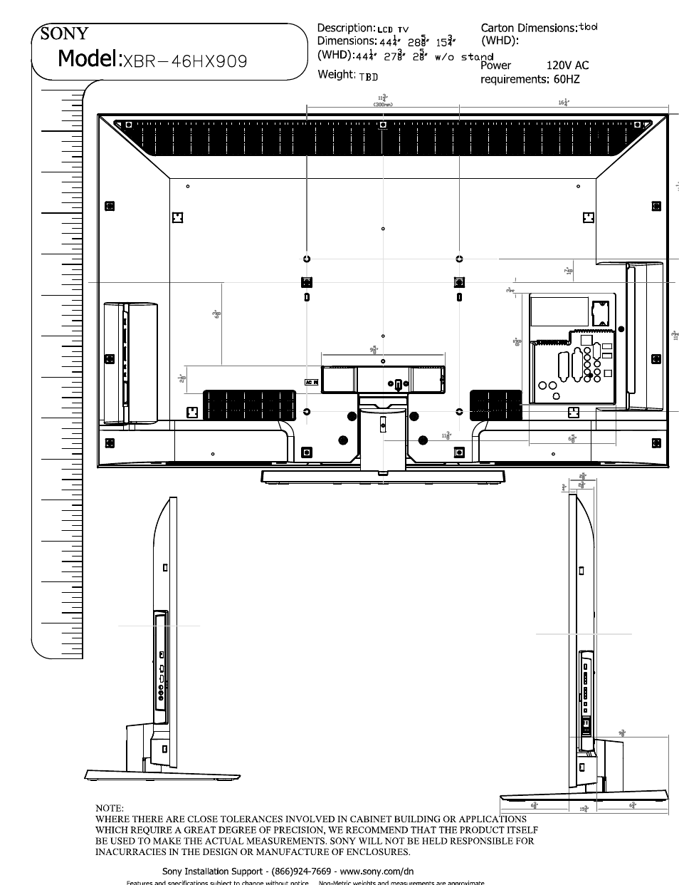 Sony XBR-46HX909 User Manual | Page 2 / 3