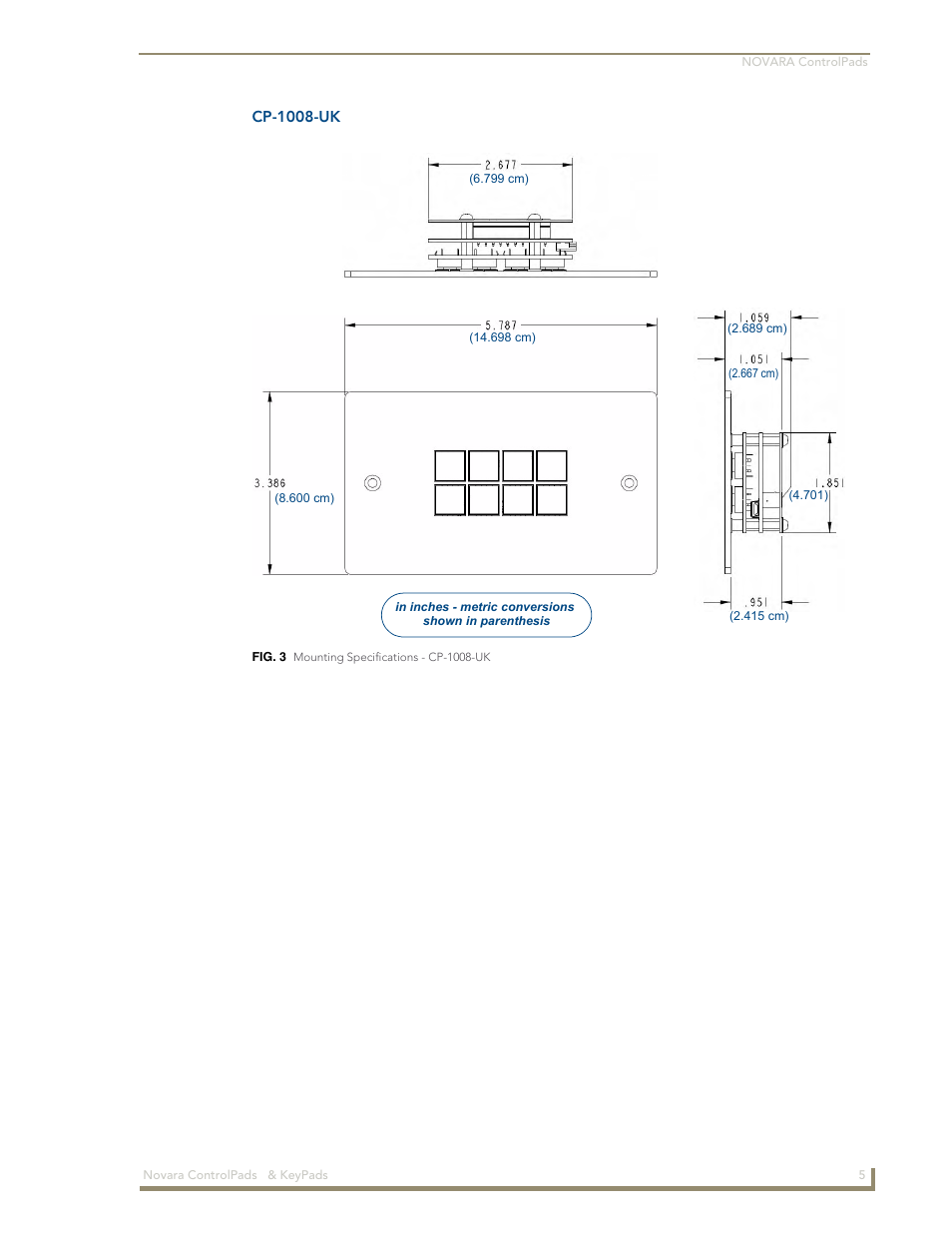 Cp-1008-uk | AMX Novara 1000 Series User Manual | Page 11 / 88