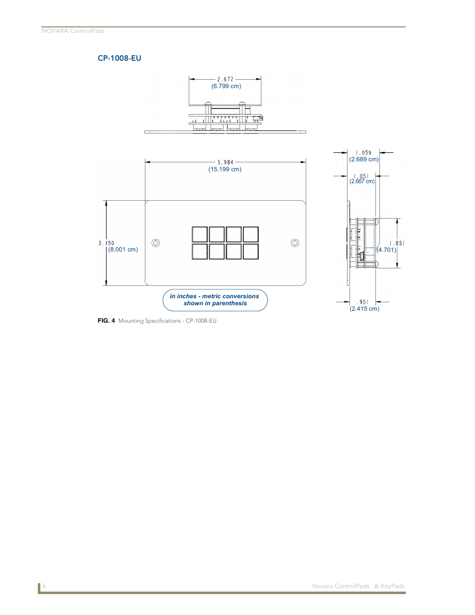 Cp-1008-eu | AMX Novara 1000 Series User Manual | Page 12 / 88