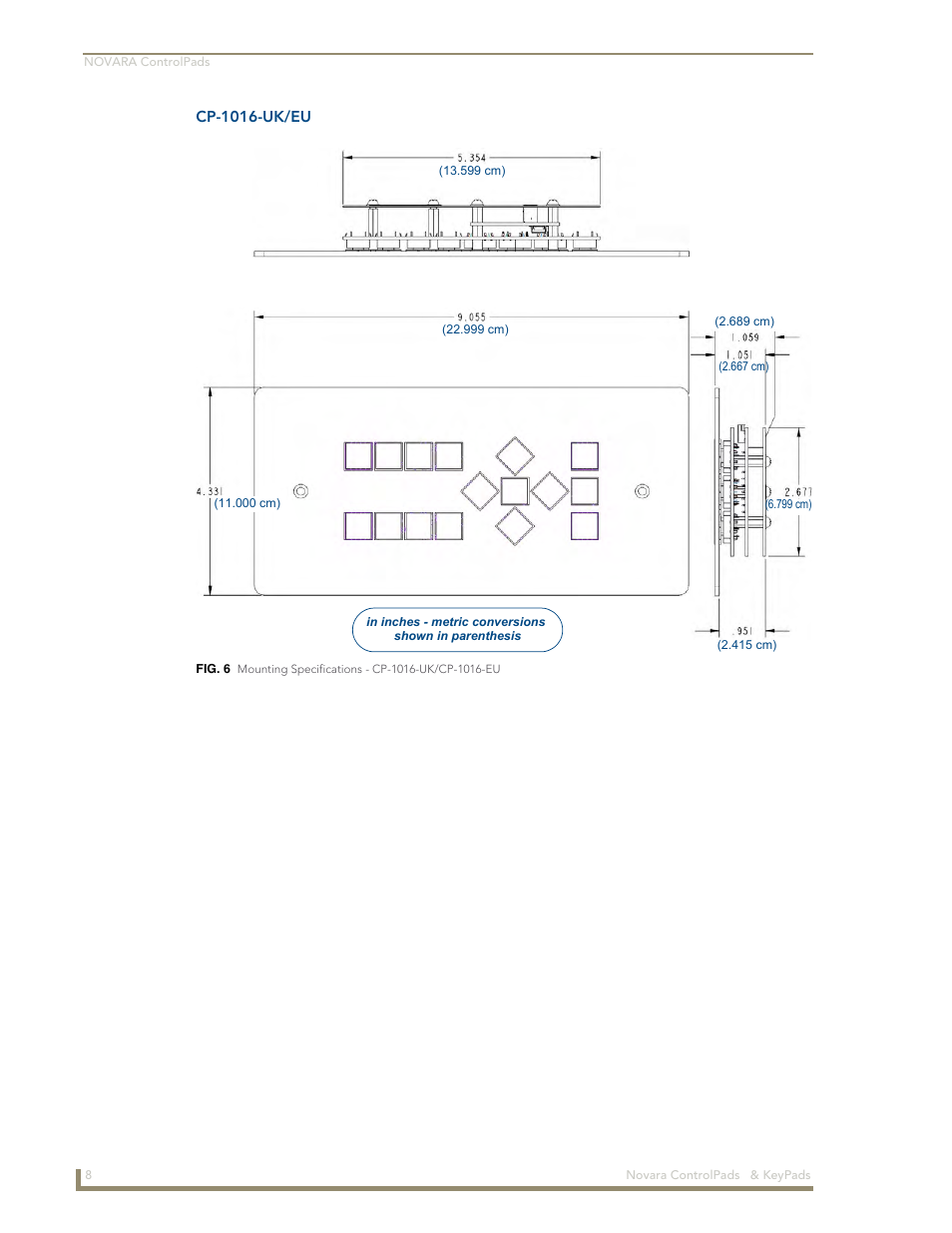 Cp-1016-uk/eu | AMX Novara 1000 Series User Manual | Page 14 / 88