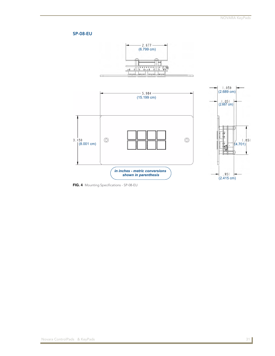 Sp-08-eu | AMX Novara 1000 Series User Manual | Page 37 / 88