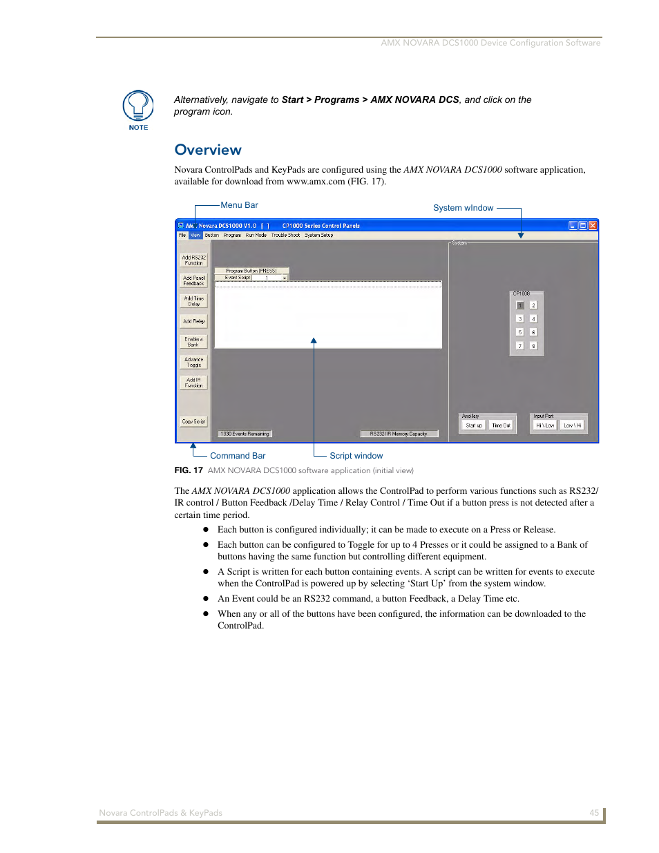 Overview | AMX Novara 1000 Series User Manual | Page 51 / 88