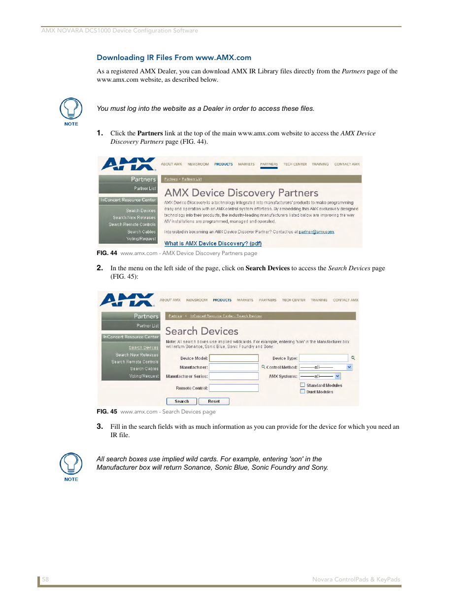 Downloading ir files from www.amx.com | AMX Novara 1000 Series User Manual | Page 64 / 88