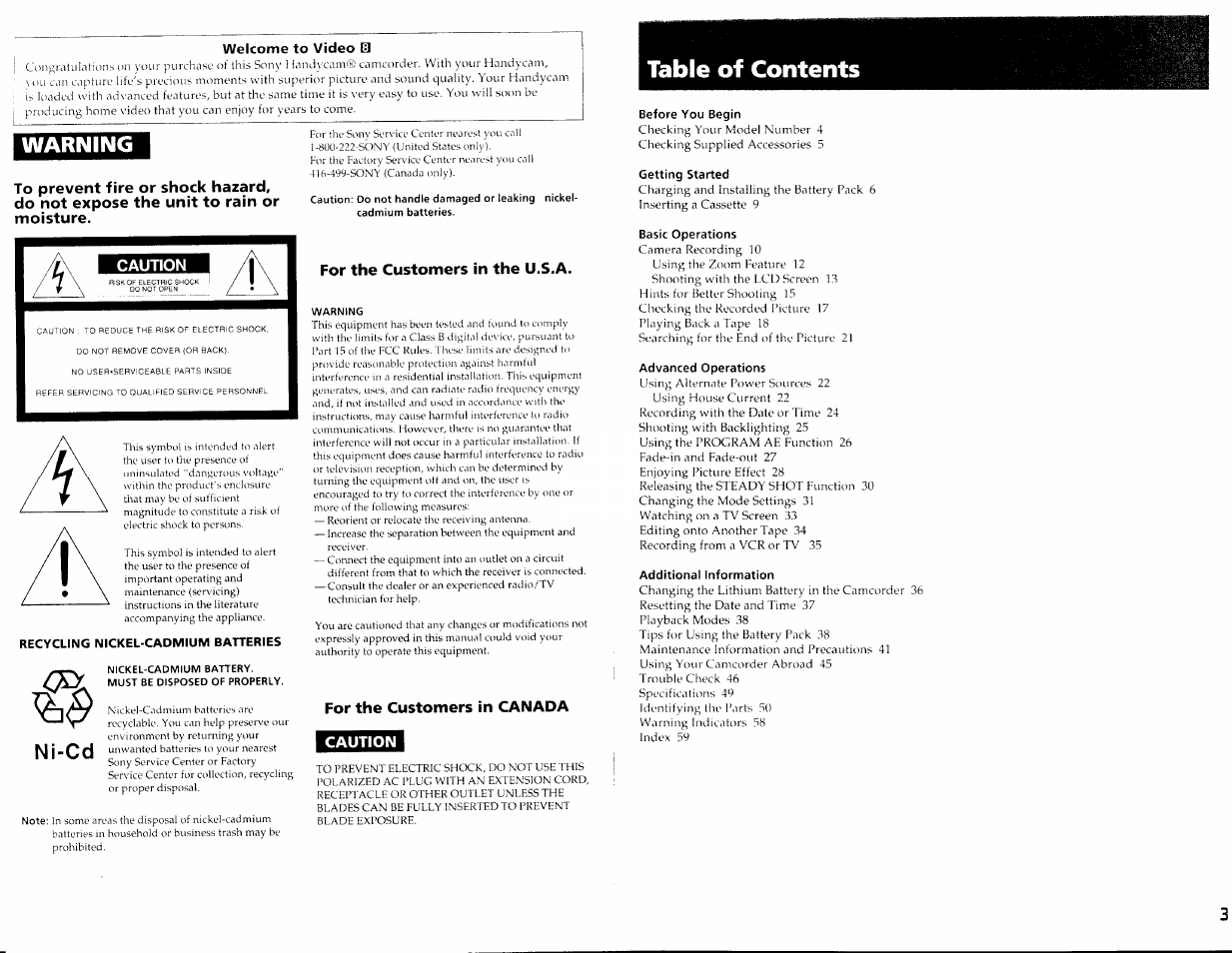 Sony CCD-TRV30 User Manual | Page 2 / 29