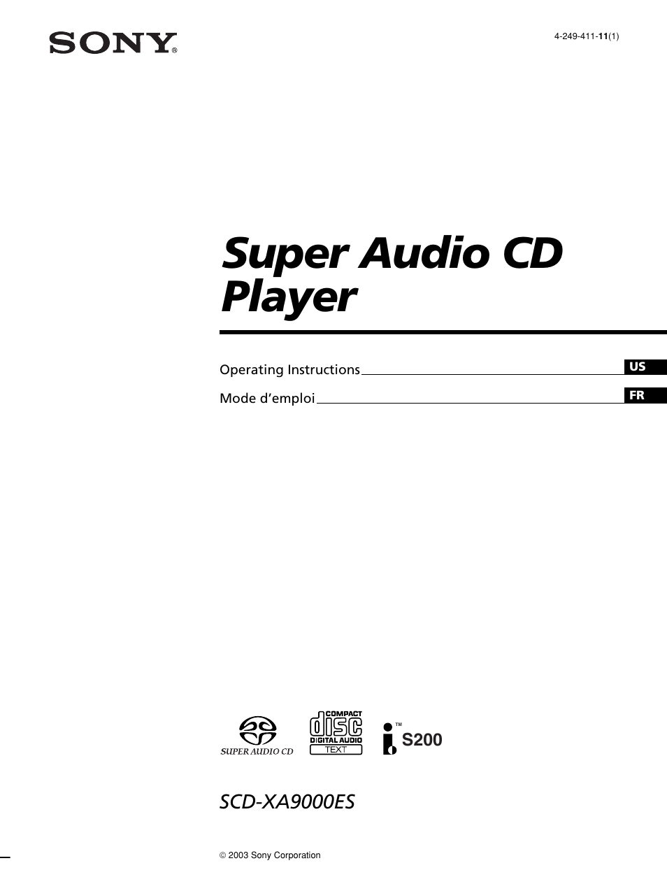 Sony SCD-XA9000ES User Manual | 34 pages