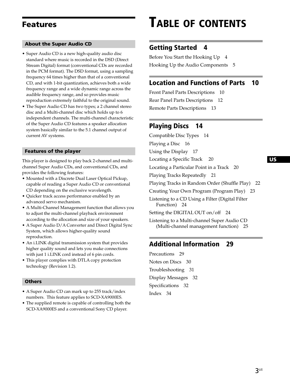 Sony SCD-XA9000ES User Manual | Page 3 / 34