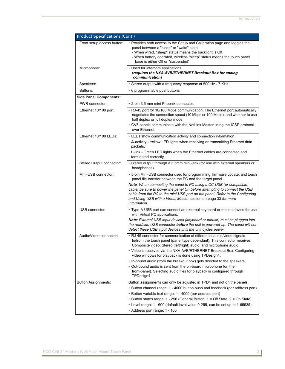 AMX Modero NXD-CV5 User Manual | Page 15 / 152