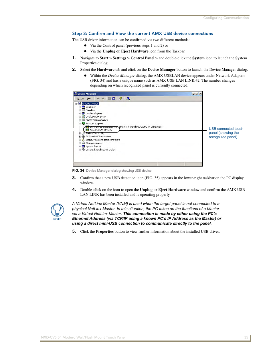 AMX Modero NXD-CV5 User Manual | Page 47 / 152