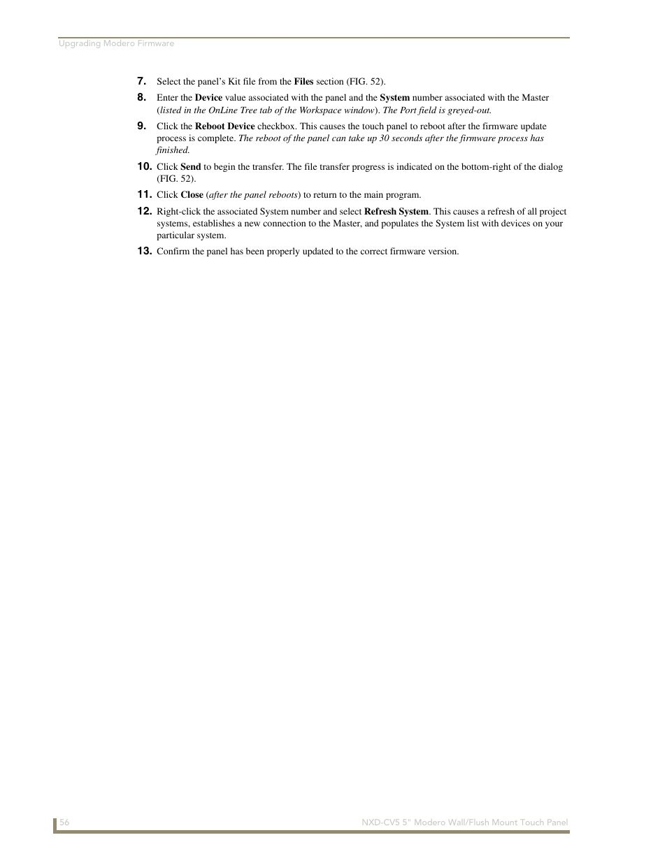 AMX Modero NXD-CV5 User Manual | Page 68 / 152