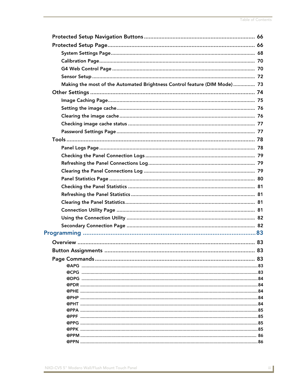 AMX Modero NXD-CV5 User Manual | Page 7 / 152