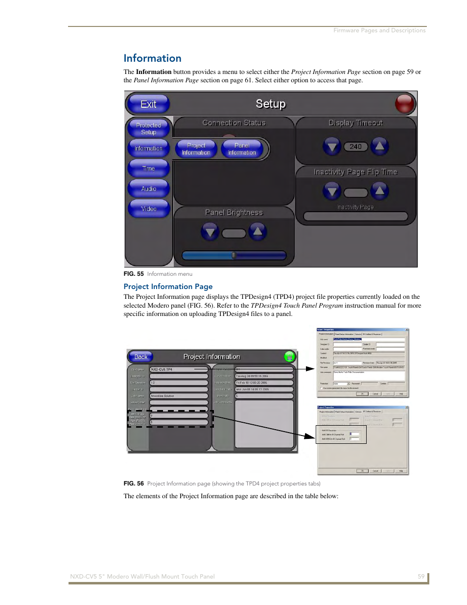 Information | AMX Modero NXD-CV5 User Manual | Page 71 / 152