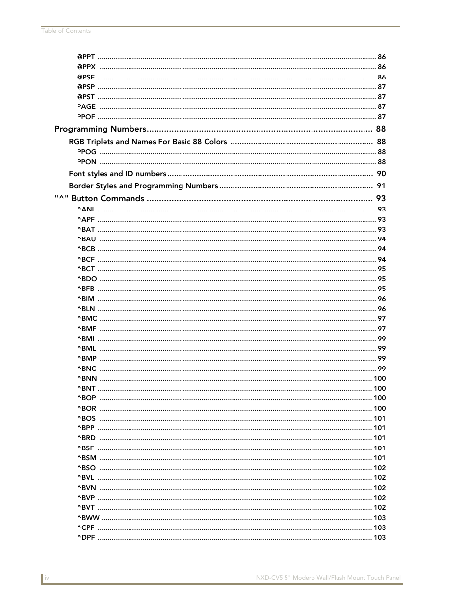 AMX Modero NXD-CV5 User Manual | Page 8 / 152