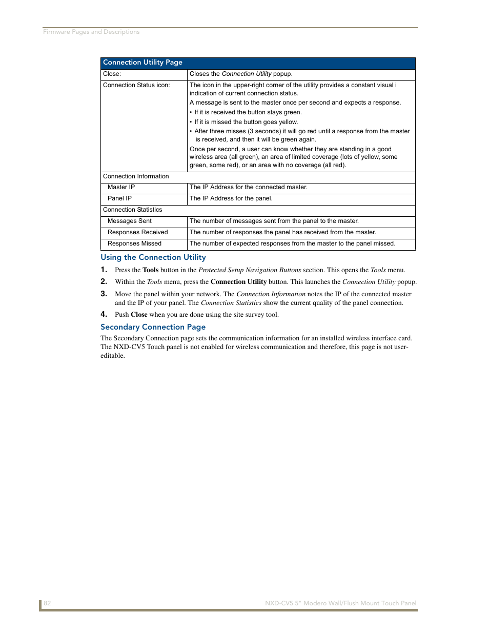 Using the connection utility | AMX Modero NXD-CV5 User Manual | Page 94 / 152