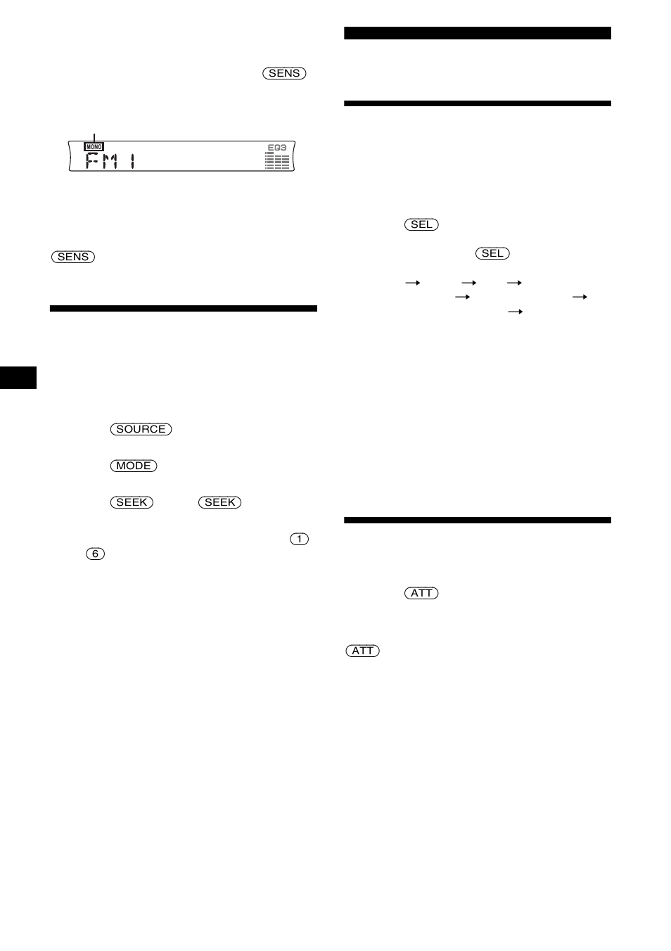 Storing only the desired stations, Other functions, Adjusting the sound characteristics | Quickly attenuating the sound | Sony CDX-RW300 User Manual | Page 12 / 40
