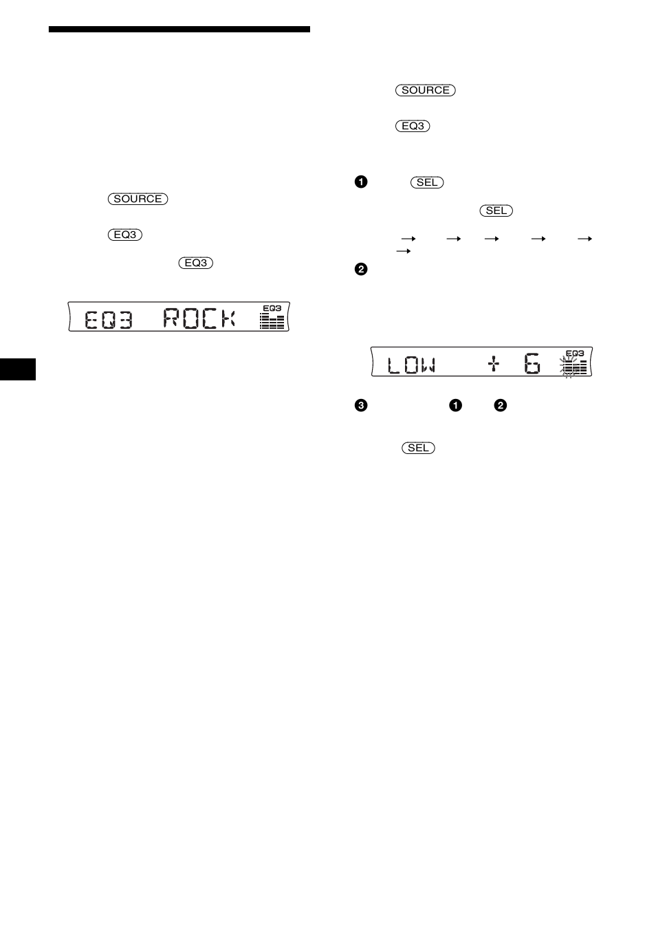 Setting the equalizer (eq3), 14 setting the equalizer (eq3) | Sony CDX-RW300 User Manual | Page 14 / 40