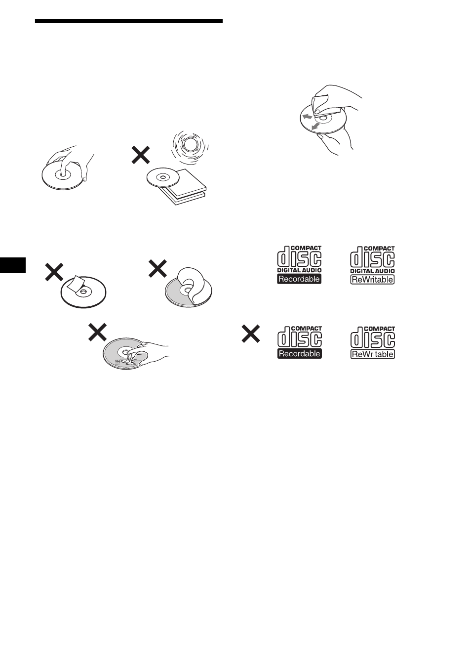 Notes on discs | Sony CDX-RW300 User Manual | Page 6 / 40