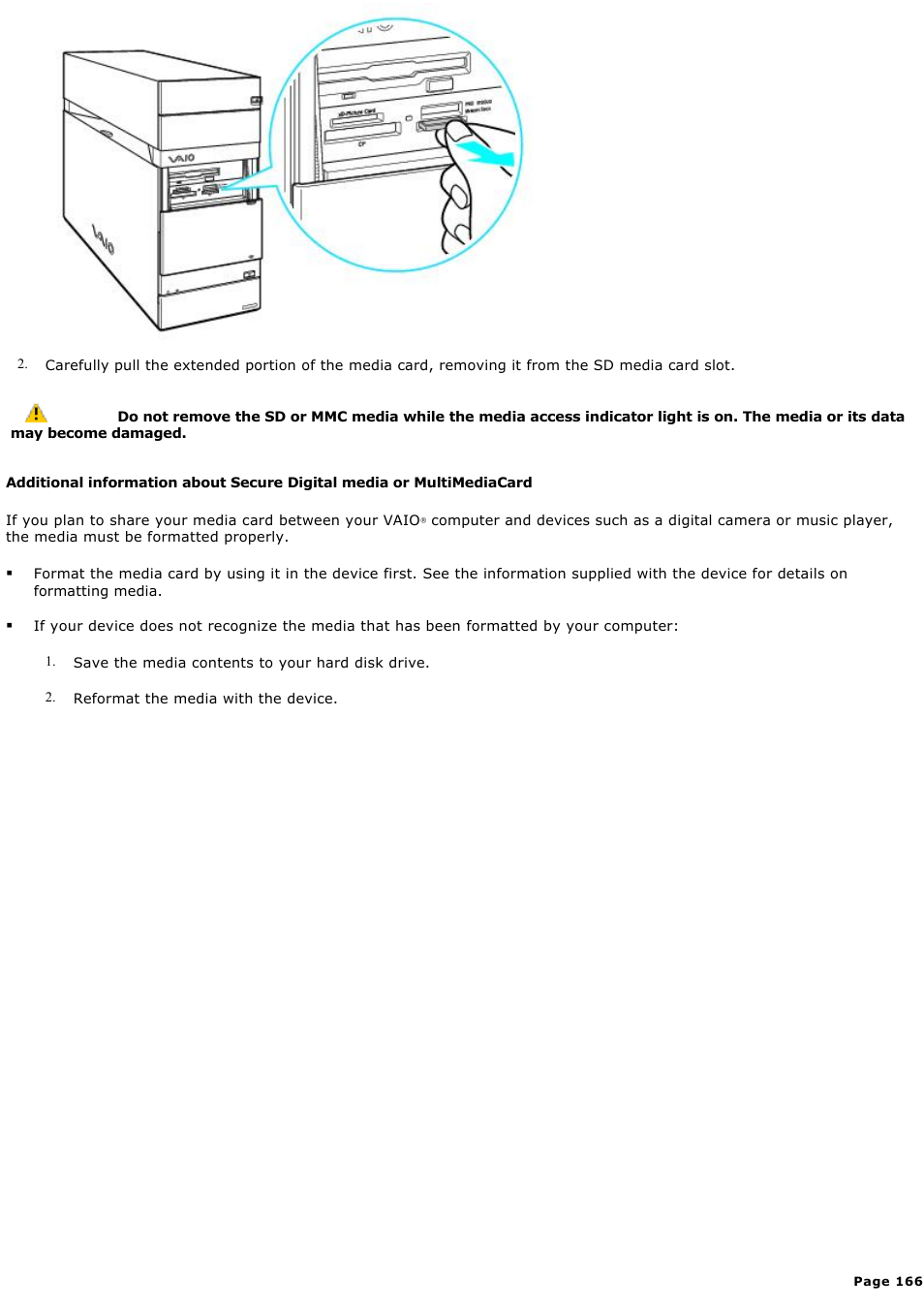 Sony VGC-RA716GY User Manual | Page 166 / 262