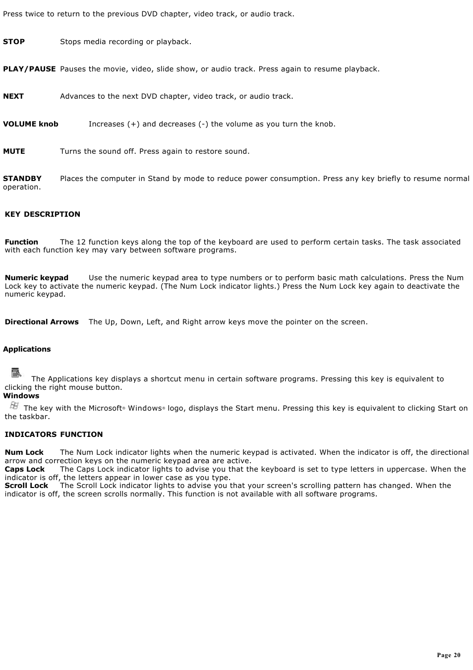 Sony VGC-RA716GY User Manual | Page 20 / 262