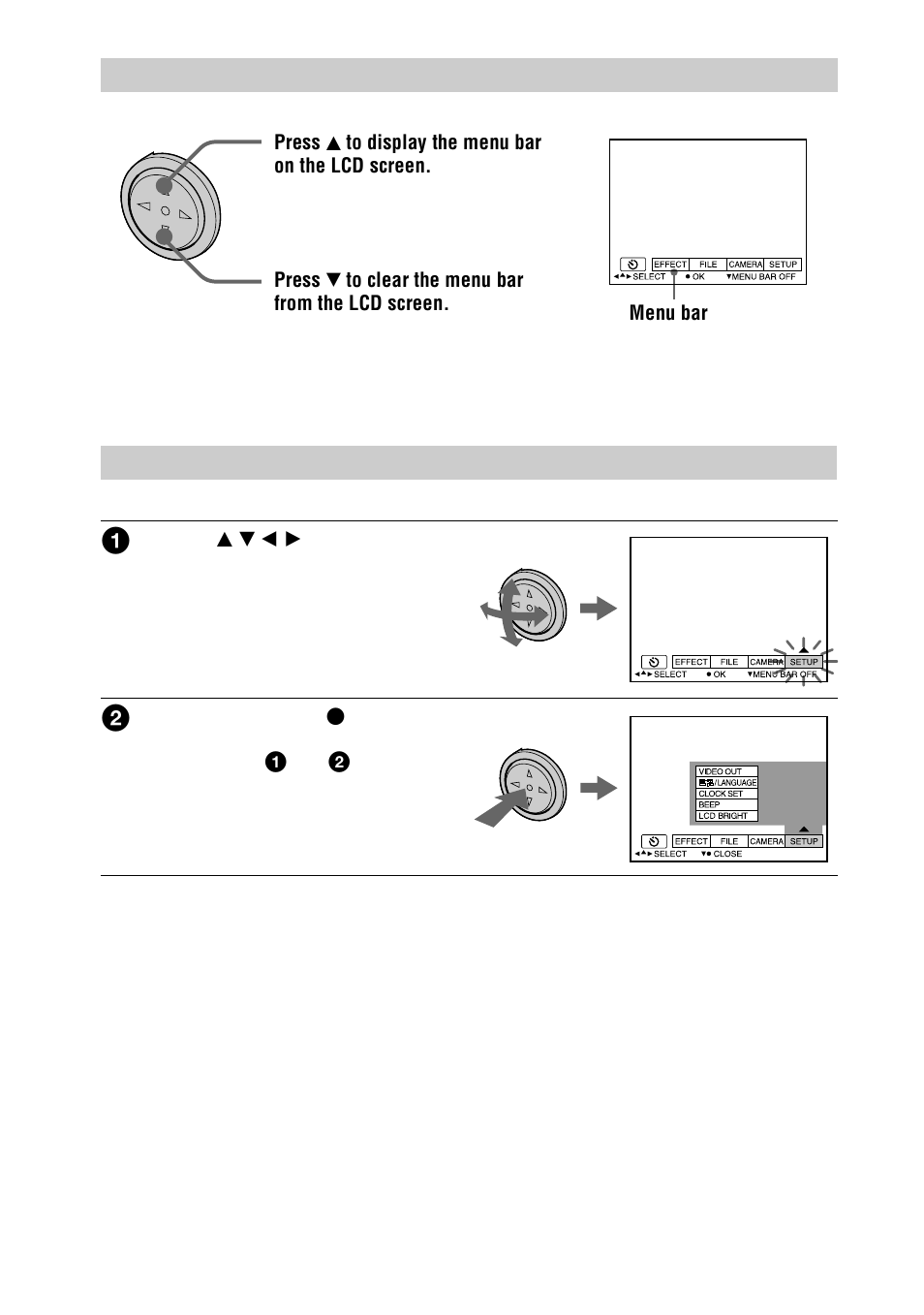Selecting items and images on the lcd screen | Sony DSC-S30 User Manual | Page 30 / 68