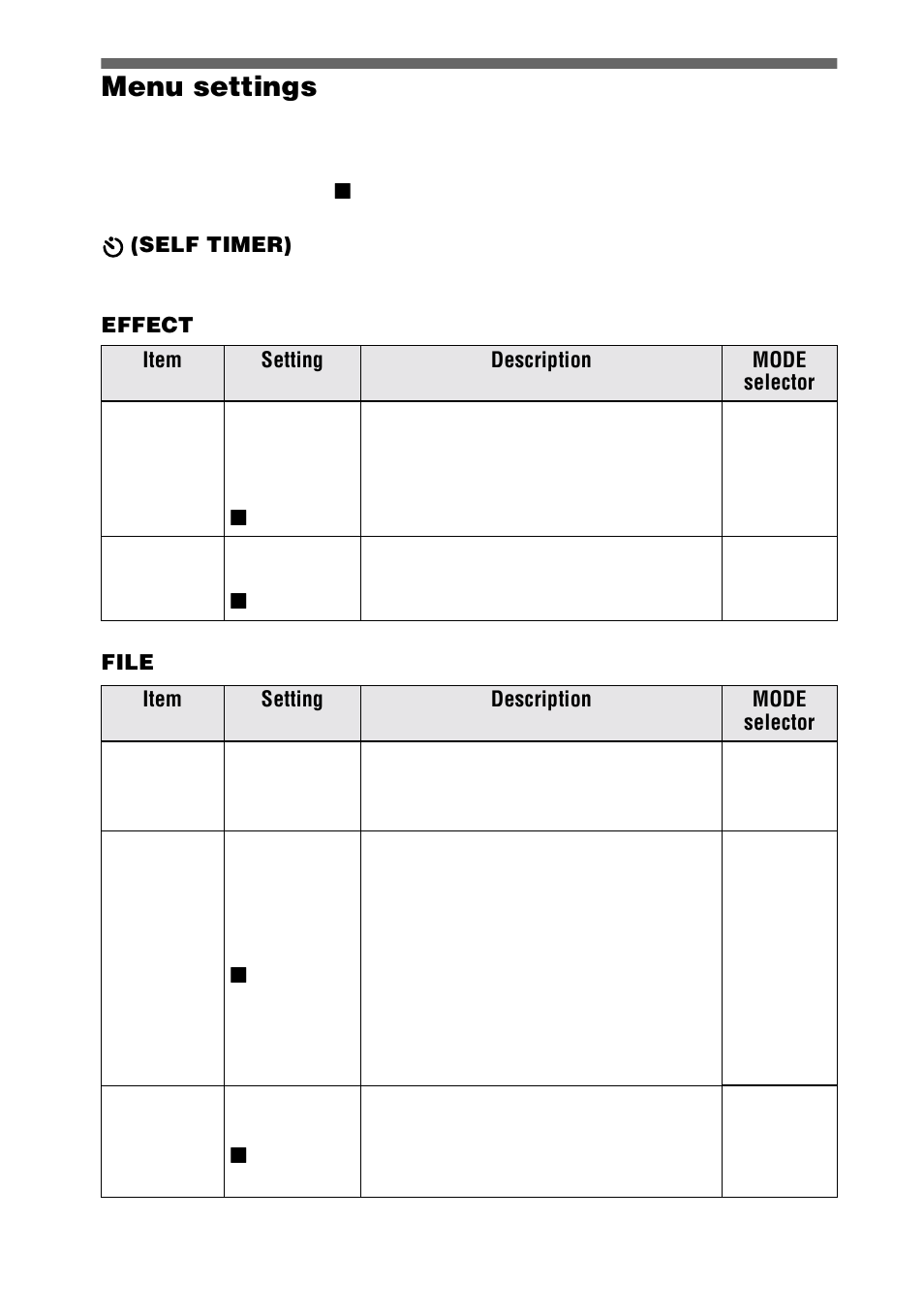Menu settings, 32 menu settings | Sony DSC-S30 User Manual | Page 32 / 68