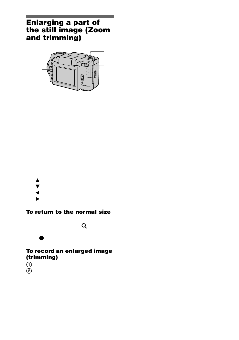 Enlarging a part of the still image, Zoom and trimming) | Sony DSC-S30 User Manual | Page 46 / 68