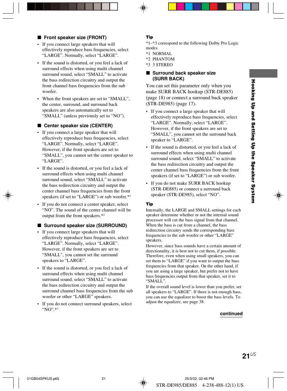 Sony STR-DE985 User Manual | Page 21 / 71