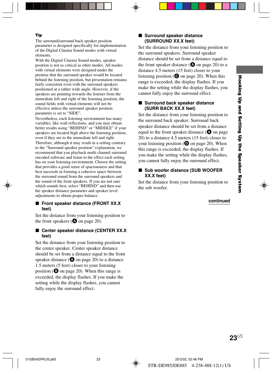 Sony STR-DE985 User Manual | Page 23 / 71