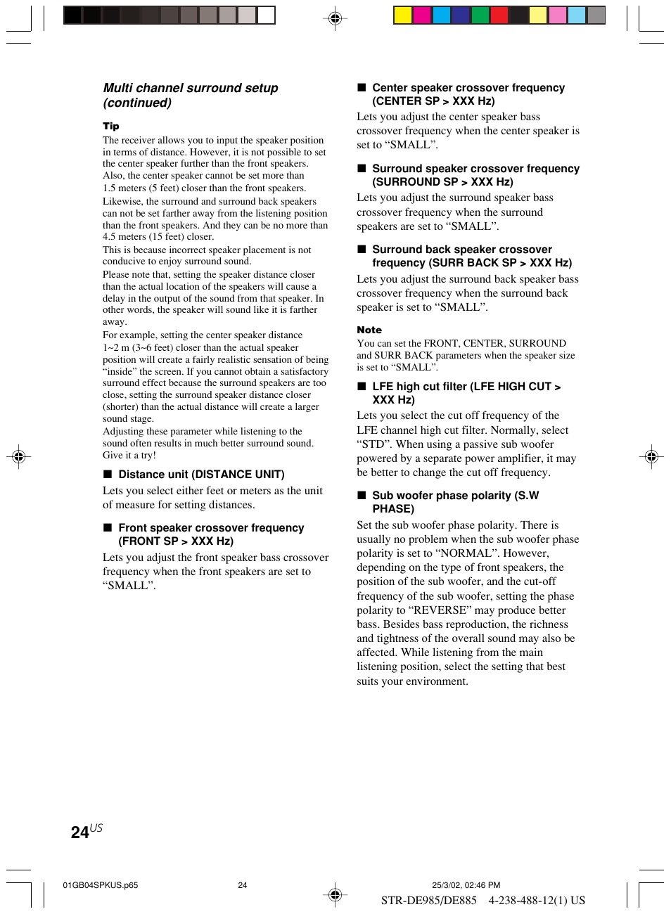 Sony STR-DE985 User Manual | Page 24 / 71