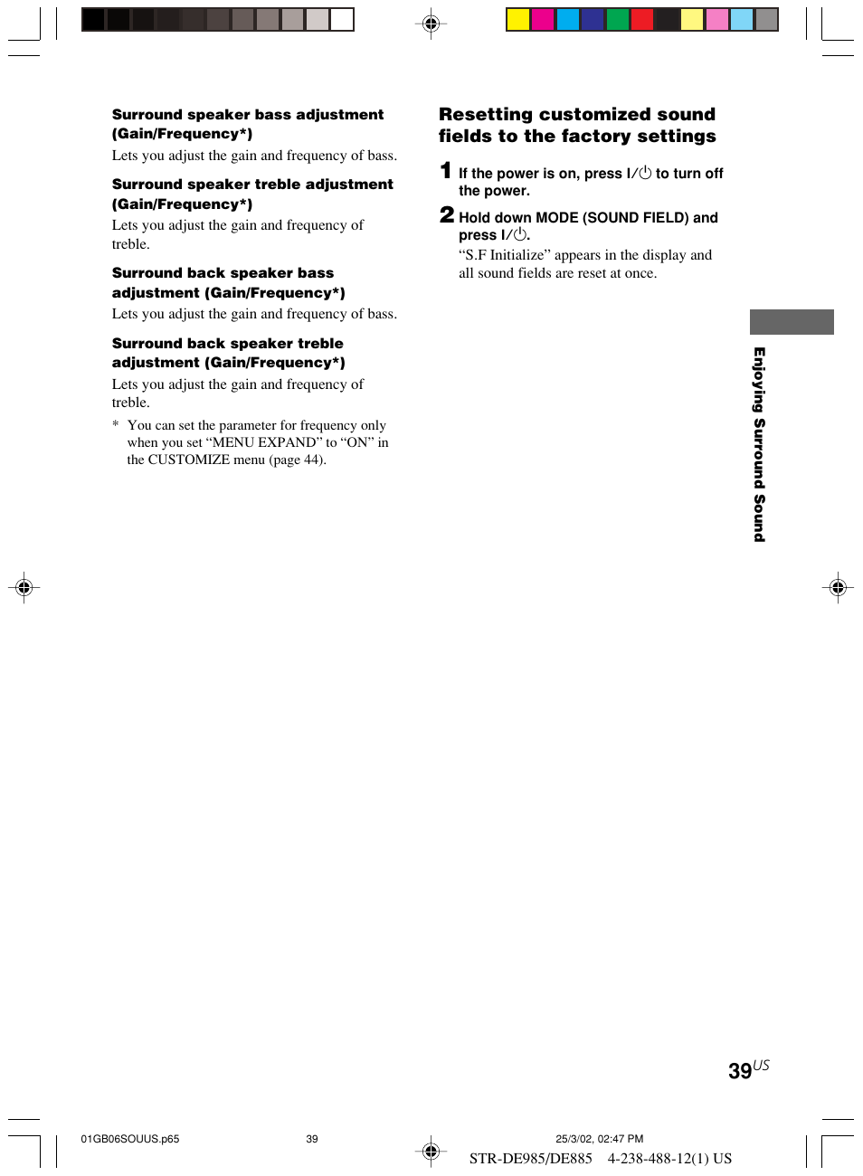 Sony STR-DE985 User Manual | Page 39 / 71