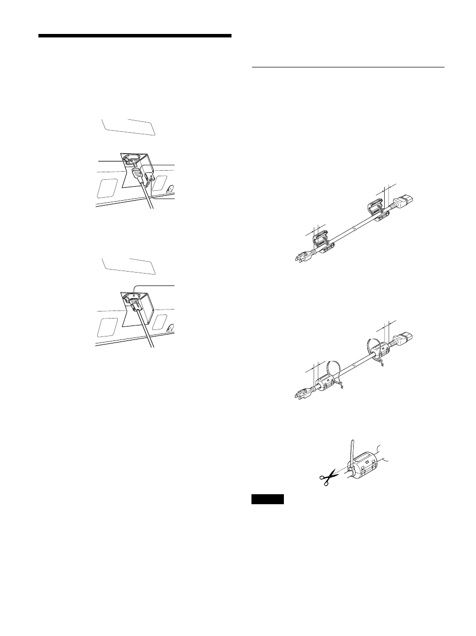 Anschließen des monitors, Anschließen des netzkabels, Anbringen des ferritkerns (nur pfm-42b2e) | Sony PFM-42B2H User Manual | Page 162 / 294