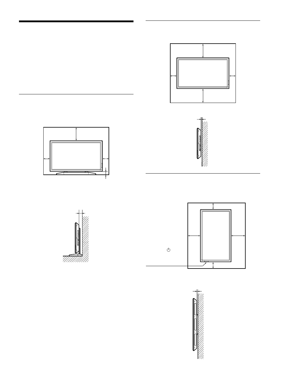 Avvertenza, Installazione con il supporto (non in dotazione), Installazione orizzontale del display | Installazione verticale del display | Sony PFM-42B2H User Manual | Page 257 / 294