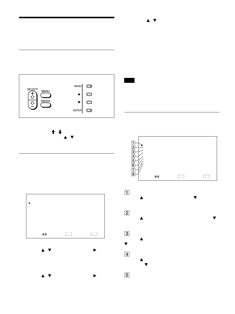 Utilizzo dei menu a schermo, Funzionamento tramite i menu, Guida dei menu | Tasti di funzionamento dei menu, Configurazione del menu, Menu ctrl immag | Sony PFM-42B2H User Manual | Page 264 / 294