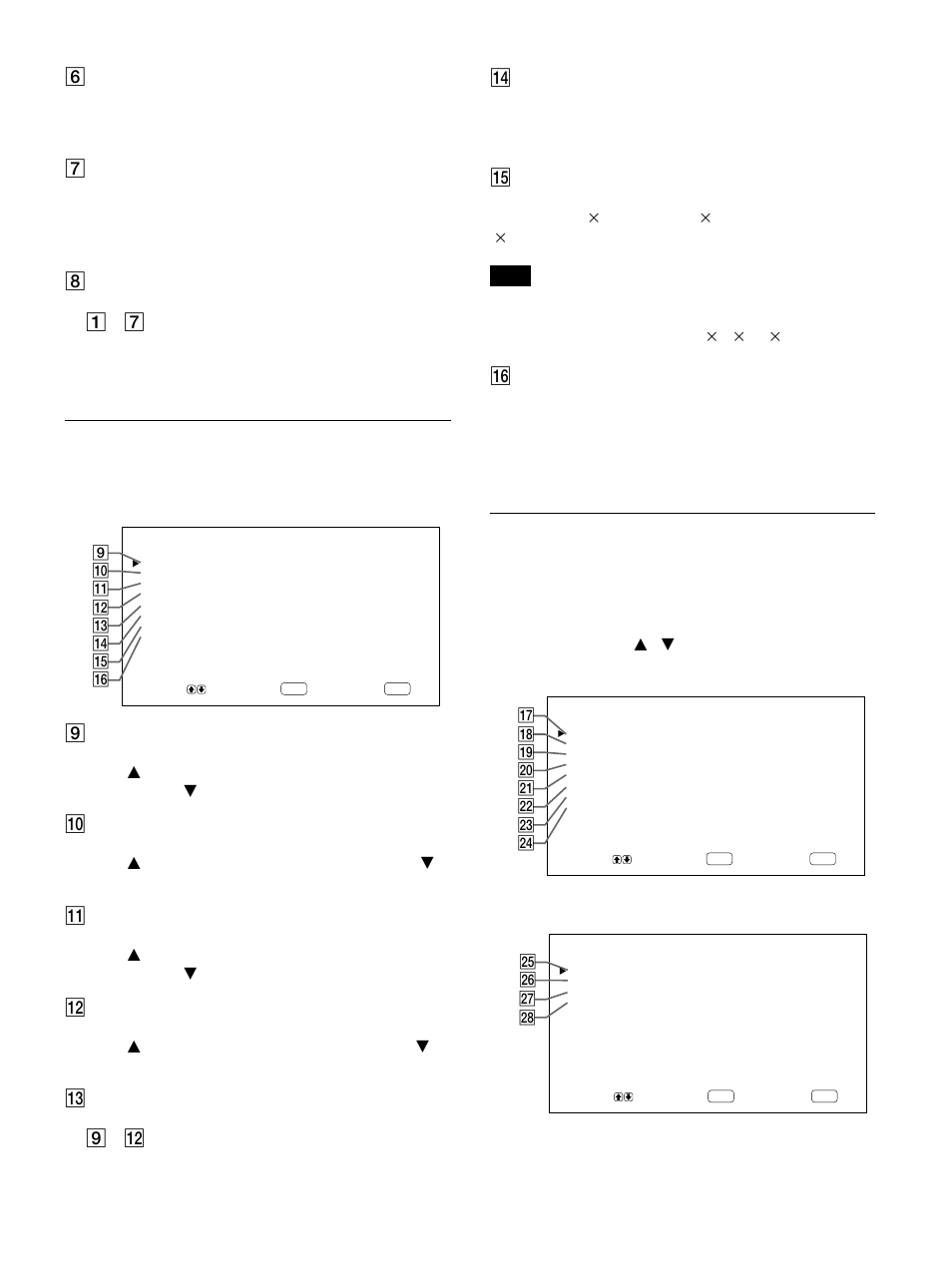 Menu dimen immag, Menu config, Pfm-42b1e: “livello yuv” non viene visualizzato | Sony PFM-42B2H User Manual | Page 265 / 294