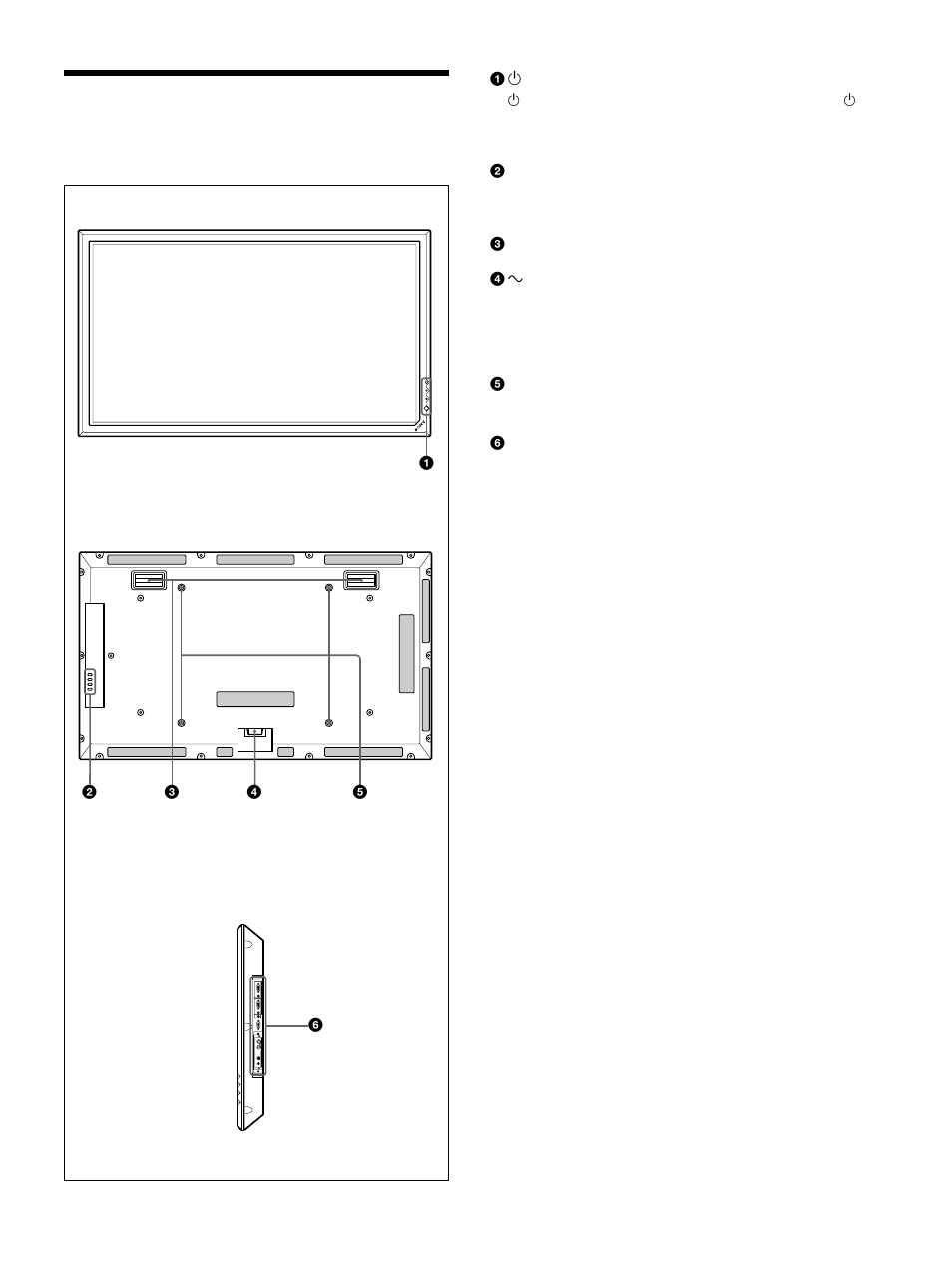 各部の名称と働き, 前面／後面／右側面 | Sony PFM-42B2H User Manual | Page 9 / 294