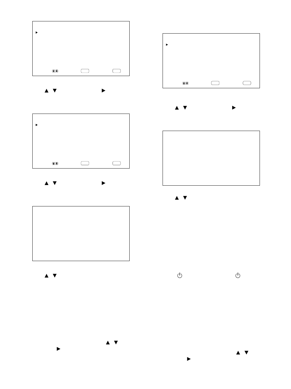 Power saving function, On/off timer function, The following menu appears on the display panel | Sony PFM-42B2H User Manual | Page 92 / 294