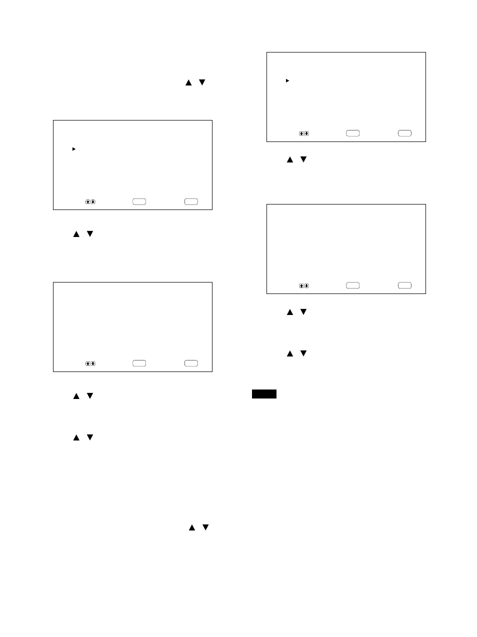 On timer function (pfm-42b2/ 42b2e only), Off timer function (pfm-42b2/ 42b2e only), The following menu appears on the display panel | Sony PFM-42B2H User Manual | Page 94 / 294