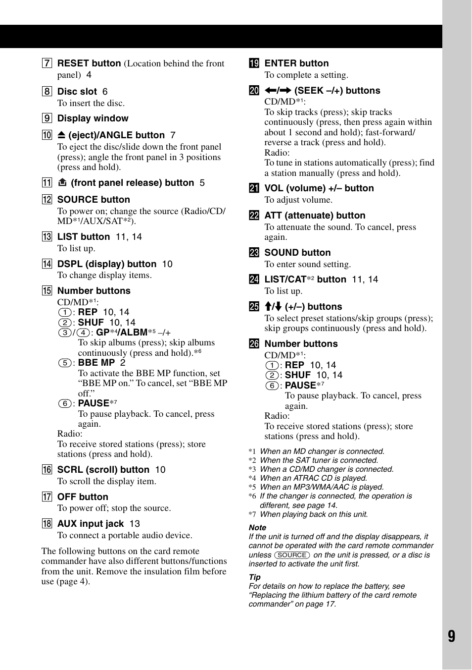 Sony CDX-GT71W User Manual | Page 9 / 44