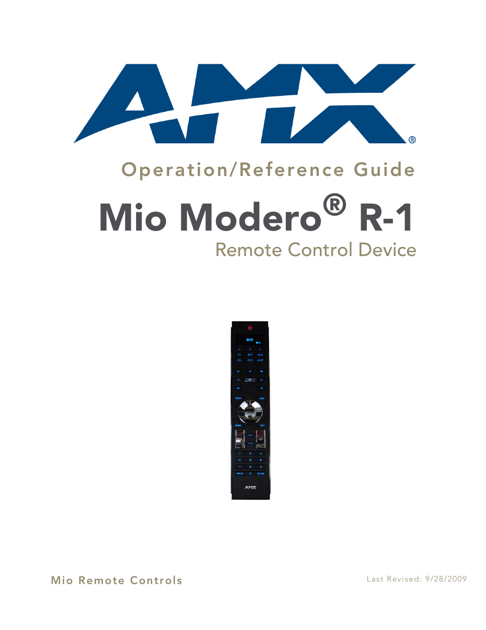 AMX Mio Modero R-1 User Manual | 22 pages