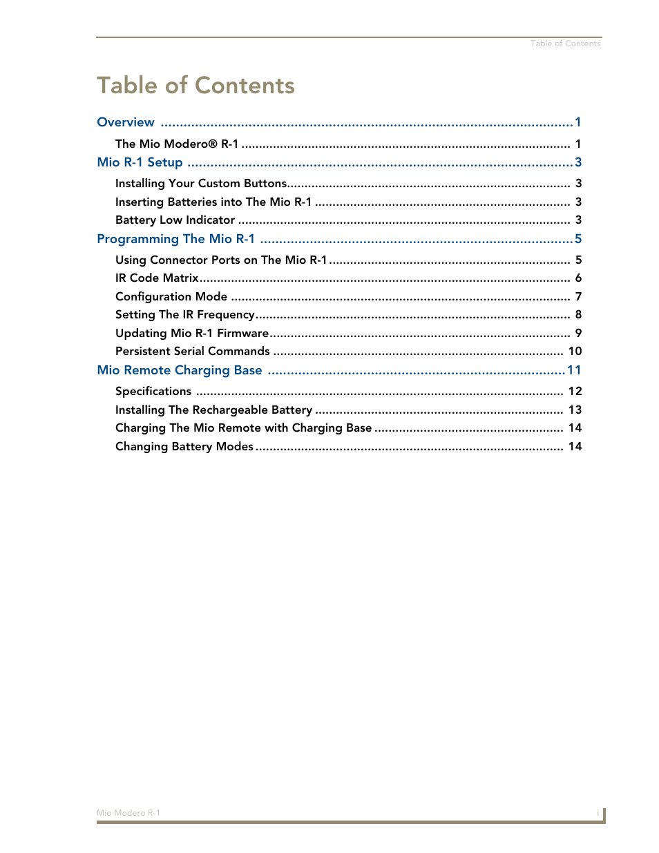 AMX Mio Modero R-1 User Manual | Page 5 / 22