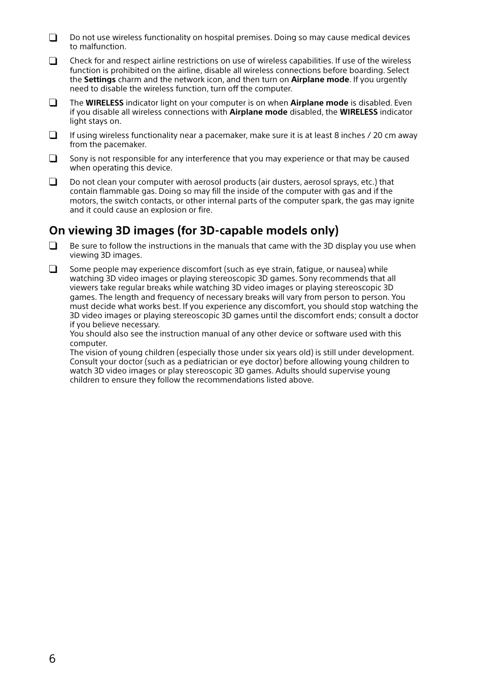 On viewing 3d images (for 3d-capable models only) | Sony SVD11215CYB User Manual | Page 6 / 32