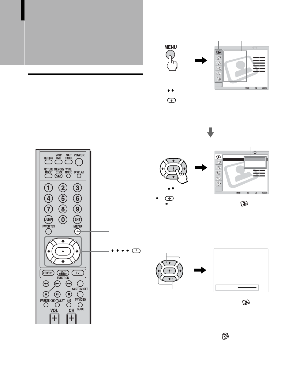 Using advanced features, Using the menu | Sony KLV-26HG2 User Manual | Page 40 / 84